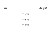 Header show menu on expanded panel - logo on right