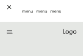 Menu on top - logo right